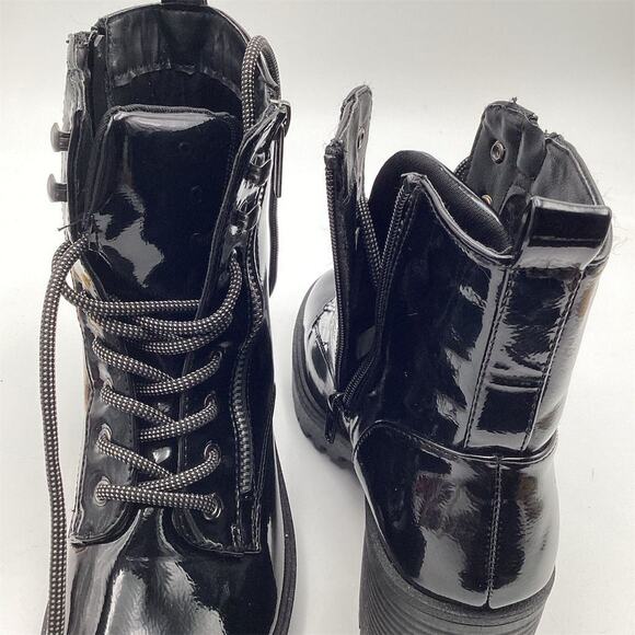 FOREVER 21 Women's Black Combat Boots Size 8 Mid-Calf Block Heel - Picture 8 of 9